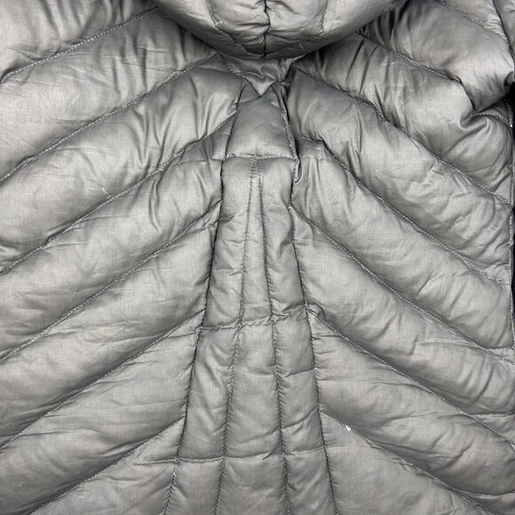 Helmet Lang Olive Green Asymmetrical Zip Front Hooded Puffer Jacket Size Small - Picture 9 of 15